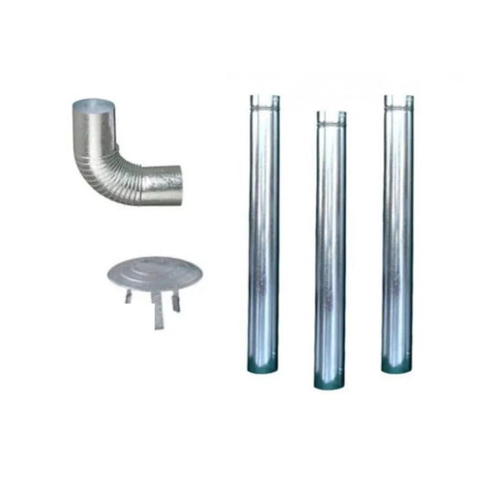 Kit Chaminé 115Mm Para Fogão A Lenha Galvanizado Kit Chaminé 115Mm Para Fogão A Lenha Galvanizado