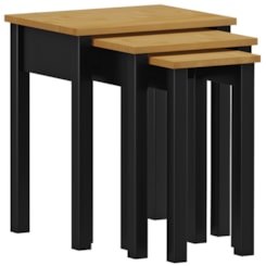 Kit Mesas De Apoio Madri Finestra Carvalho/Preto Kit Mesas De Apoio Madri Finestra Carvalho/Preto