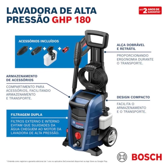 Lavadora Alta Pressao Ghp 180 1500W 220V Azul Lavadora Alta Pressao Ghp 180 1500W 220V Azul