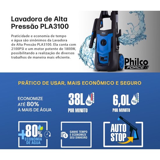 Lavadora Alta Pressao Pla3100 220V Preto Azul