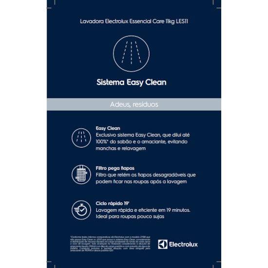 Lavadora De Roupas 11Kg Les11 Electrolux Branco Lavadora De Roupas 11Kg Les11 Electrolux Branco