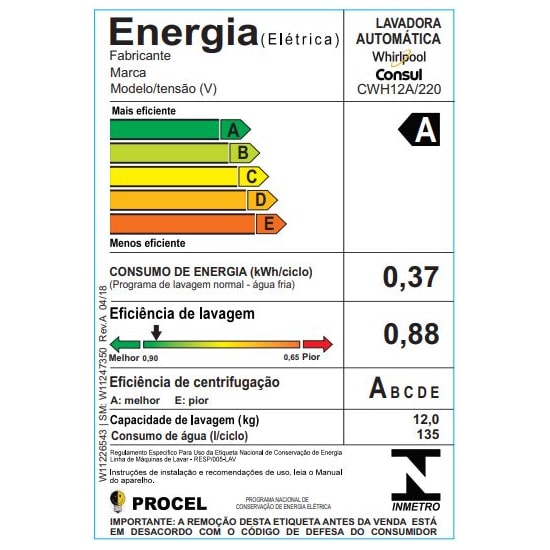 Lavadora De Roupas 12Kg Cwh12 Consul 220 Branco Lavadora De Roupas 12Kg Cwh12 Consul 220 Branco