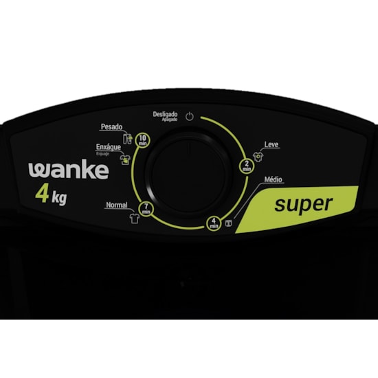 Lavadora De Roupas 4Kg Semiautomatica Super Wanke 220V Preto