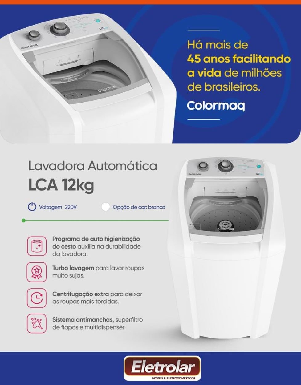Maquina de lavar colormaq preta cheap