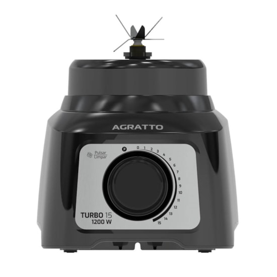 Liquidificador Turbo 15V 3,2 Litros 1200W  Agratto 220V Preto