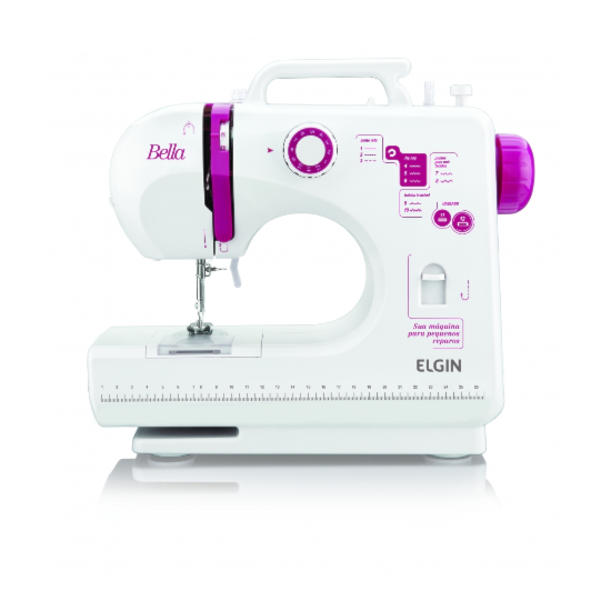 Maquina De Costura Bella Bl-1200 Portáti Branco Lilas