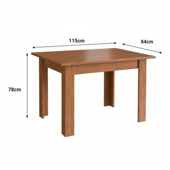Mesa 1,15X84 Sem Vidro Canto Reto Canela