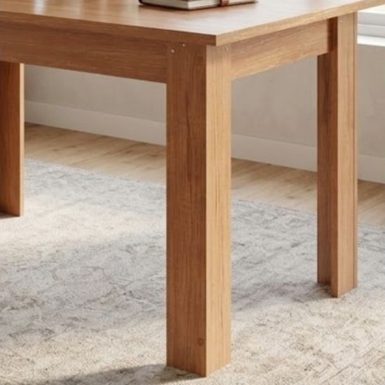 Mesa 1,50 X 84 Cm Sem Vidro Canto Reto Canela