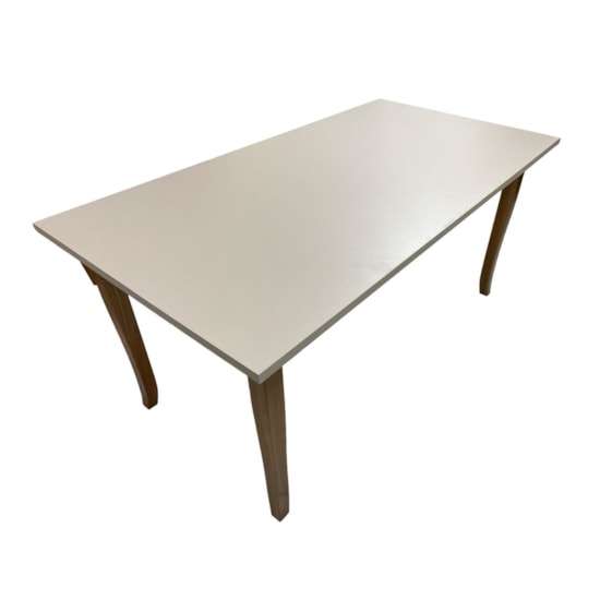 Mesa 1,70 X 0,90Cm Pés Em Madeira Novo Bege Mesa 1,70 X 0,90Cm Pés Em Madeira Novo Bege