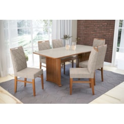 Mesa 160 X 90Cm Pisa Com Vidro Nude Carvalho Mesa 160 X 90Cm Pisa Com Vidro Nude Carvalho