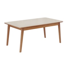 Mesa 160 X 90Cm Roma Com Vidro Carvalho Nude Mesa 160 X 90Cm Roma Com Vidro Carvalho Nude