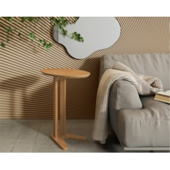 Mesa Auxiliar Oval 60Cm Dalla Costa Freijó Mesa Auxiliar Oval 60Cm Dalla Costa Freijó