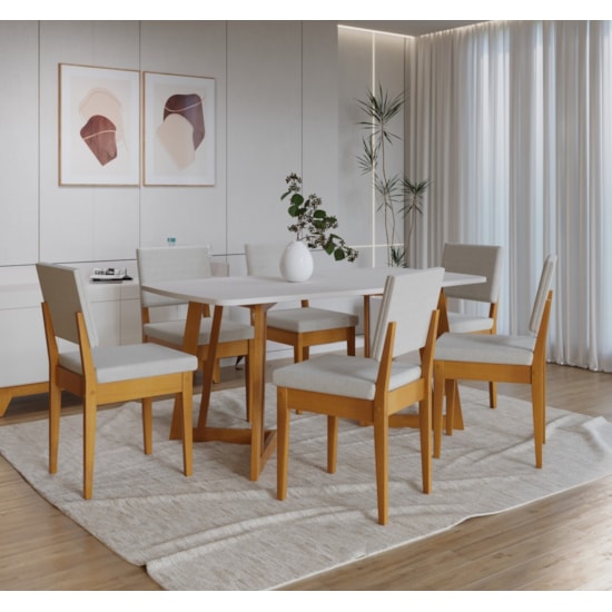 Mesa California 170X90 Tampo Oval Mdf Cerejeira/Nevaska