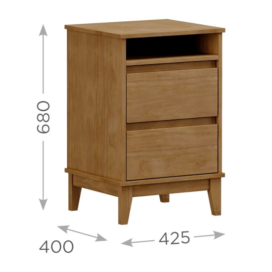 Mesa De Cabeceira 2 Gavetas Com Nicho Freijó Mesa De Cabeceira 2 Gavetas Com Nicho Freijó