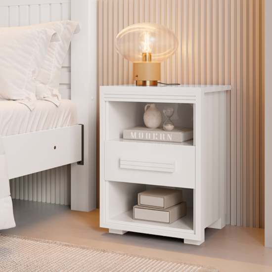 Mesa De Cabeceira Cairo Fenix 100% Mdf Branco Mesa De Cabeceira Cairo Fenix 100% Mdf Branco