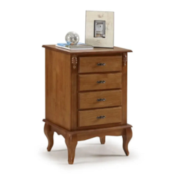 Mesa De Cabeceira Com 4 Gavetas Linz Imbuia Glazer