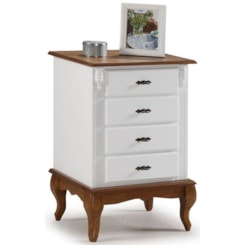 Mesa De Cabeceira Com 4 Gavetas Linz Imbuia Glazer Laca B