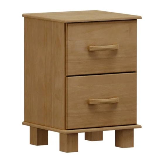 Mesa De Cabeceira Madeira 2 Gavetas  Bronze Finestra Freijó