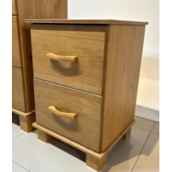 Mesa De Cabeceira Madeira 2 Gavetas  Bronze Finestra Freijó