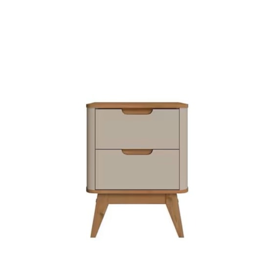 Mesa De Cabeceira Vicenza 2 Gavetas Off White Cedro
