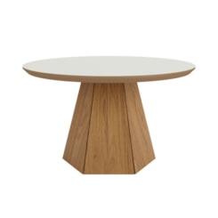 Mesa De Centro Base Hexagonal 70Cm Mdf Off White Freijó