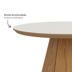 Mesa De Centro Base Hexagonal 70Cm Mdf Off White Freijó
