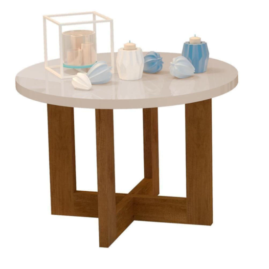 Mesa De Centro Jb Bechara 8001 Perola/Caramelo Mesa De Centro Jb Bechara 8001 Perola/Caramelo