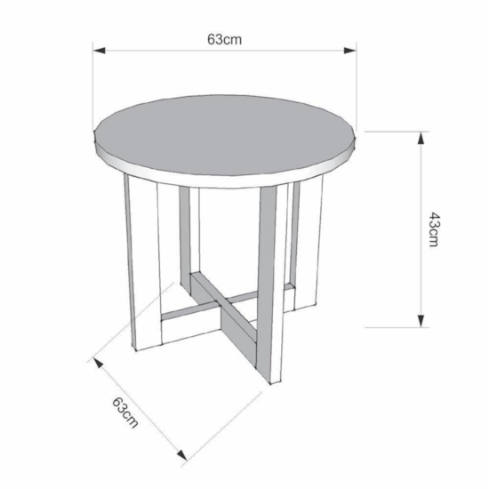 Mesa De Centro Jb Bechara 8001 Perola/Caramelo