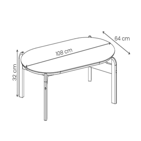 Mesa De Centro Oblonga Sala De Estar Cedro