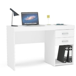 Mesa Escritório Malta 2Gavetas Politorno Branco Mesa Escritório Malta 2Gavetas Politorno Branco