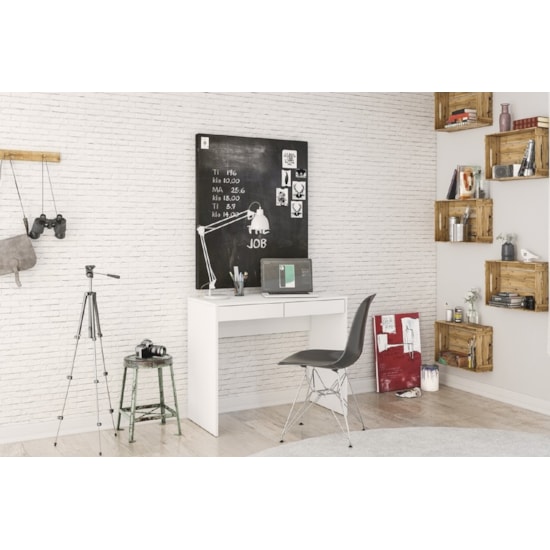 Mesa Escritorio Tijuca 2 Gav Politorno Branco Mesa Escritorio Tijuca 2 Gav Politorno Branco