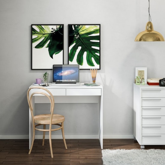 Mesa Escritorio Tijuca 2 Gav Politorno Branco Mesa Escritorio Tijuca 2 Gav Politorno Branco