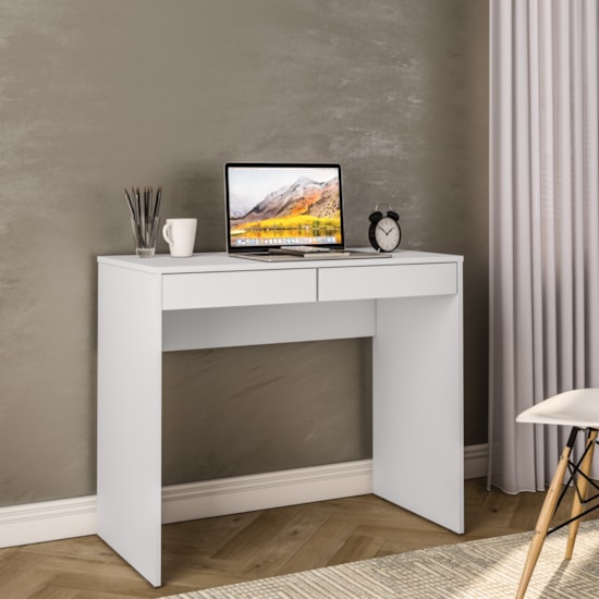 Mesa Escritorio Tijuca 2 Gav Politorno Branco Mesa Escritorio Tijuca 2 Gav Politorno Branco