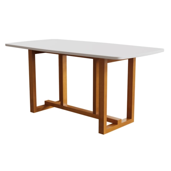 Mesa Filadelfia 170X90 Tampo Oval Mdf Cerejeira/Nevaska