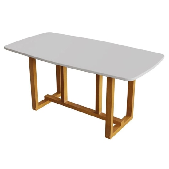 Mesa Filadelfia 170X90 Tampo Oval Mdf Cerejeira/Nevaska