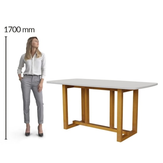 Mesa Filadelfia 170X90 Tampo Oval Mdf Cerejeira/Nevaska