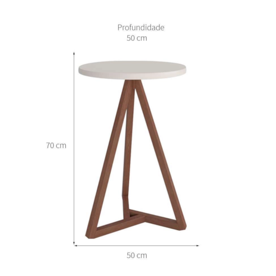 Mesa Lateral Classic Tebarrot Amendoa Off White Mesa Lateral Classic Tebarrot Amendoa Off White