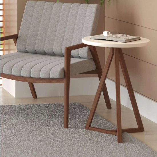 Mesa Lateral Classic Tebarrot Amendoa Off White Mesa Lateral Classic Tebarrot Amendoa Off White