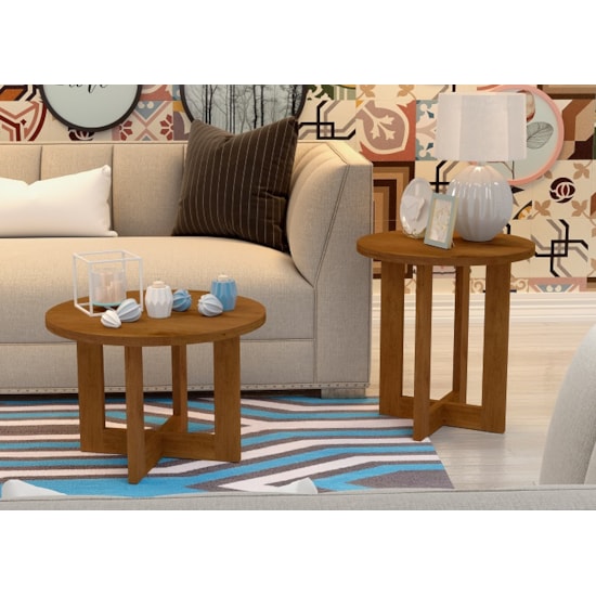 Mesa Lateral Luxo  Jb 8002 Caramelo Madeirado  Mesa Lateral Luxo  Jb 8002 Caramelo Madeirado