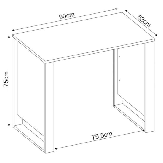 Mesa Office Morada 1 Porta 1 Gaveta Demóbile Amendola Grafito