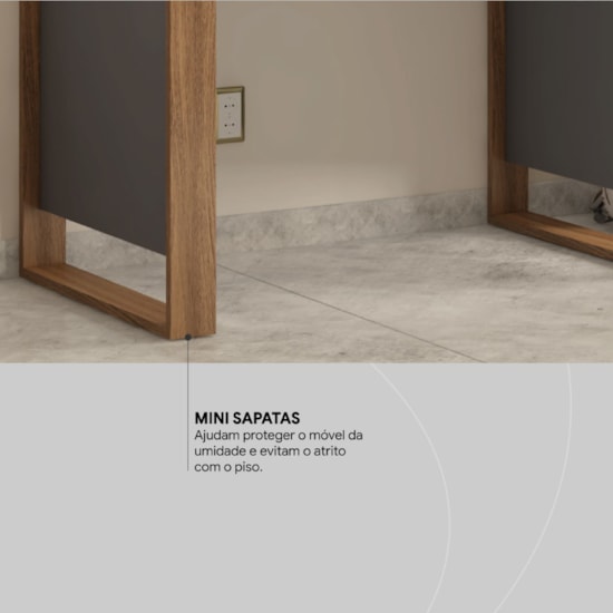 Mesa Office Morada 1 Porta 1 Gaveta Demóbile Amendola Grafito