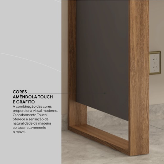 Mesa Office Morada 1 Porta 1 Gaveta Demóbile Amendola Grafito