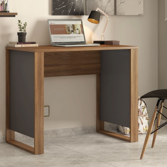 Mesa Office Morada 1 Porta 1 Gaveta Demóbile Amendola Grafito