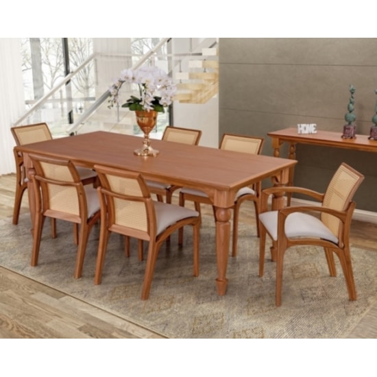 Mesa Orlando 1.60X0.90 Metros Em Madeira De Jequitiba Avelã