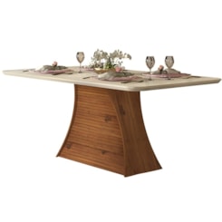 Mesa Ravena 170X90cm Tampo Canto Curvo Rust Terrara/Off Whi Mesa Ravena 170X90cm Tampo Canto Curvo Rust Terrara/Off Whi