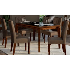 Mesa Rouge 170X90cm Tampo Vidro Chanfrad Rust Malbec/Preto Mesa Rouge 170X90cm Tampo Vidro Chanfrad Rust Malbec/Preto
