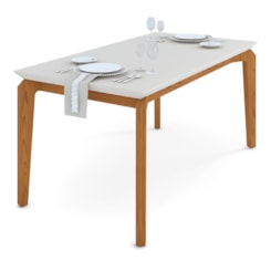 Mesa Rouge 170X90cm Tampo Vidro Chanfrad Rust Terrara/Off Whi Mesa Rouge 170X90cm Tampo Vidro Chanfrad Rust Terrara/Off Whi