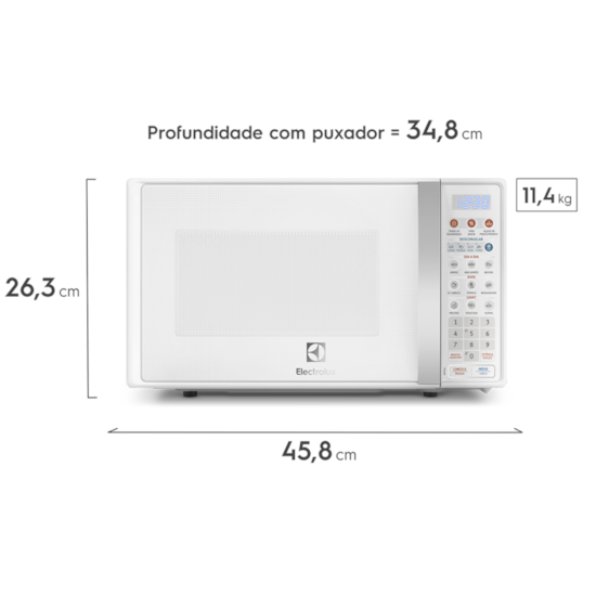 Micro Ondas 20L Mto30 Com Função Tira Odor Electrolux Branco