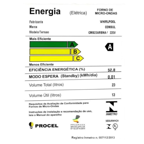 Micro Ondas 23L Cms23 Consul Cinza 220V Cinza