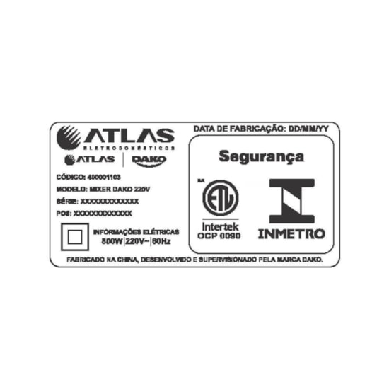 Mixer Dako 3 Em 1 800W Funcao Turbo Inox 220V Preto